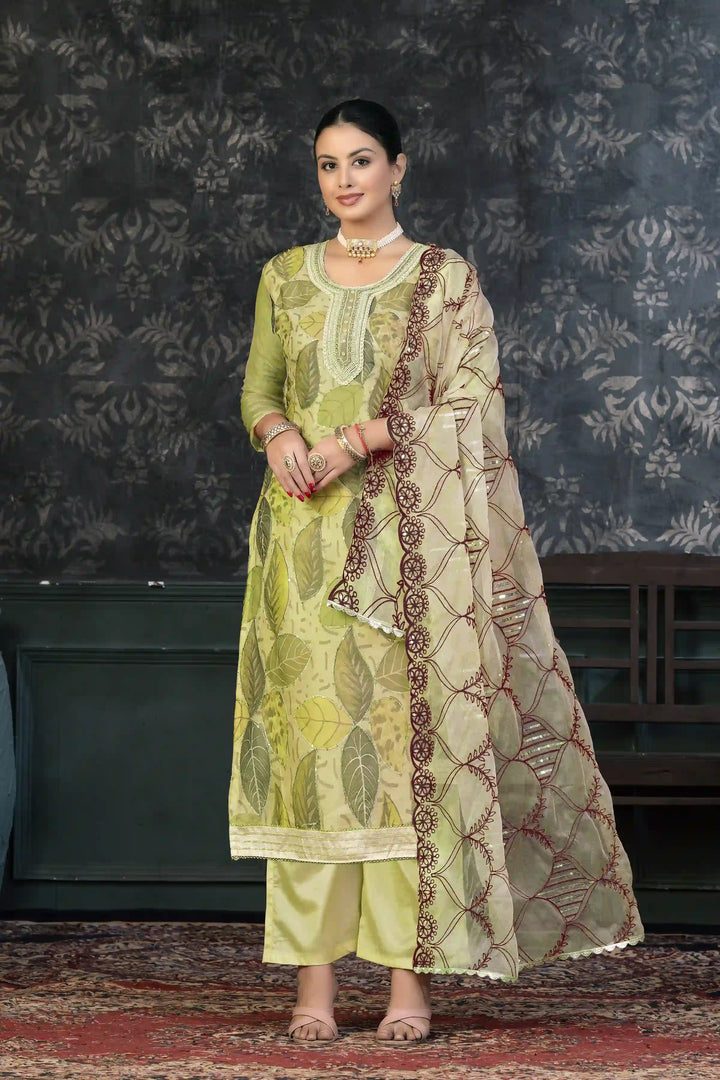 Elegant Organza Kurtis Set | Hand-Embroidered for Parties & Festive Events