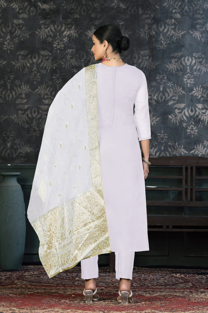 Organza Kurtis Set | Banarasi-Printed Party Outfit for Ceremonial Events