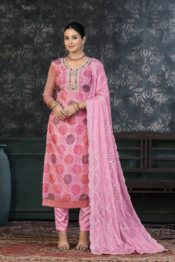Luxurious Festive Kurti Set | Soft Santoon Bottom & Elegant Embroidery