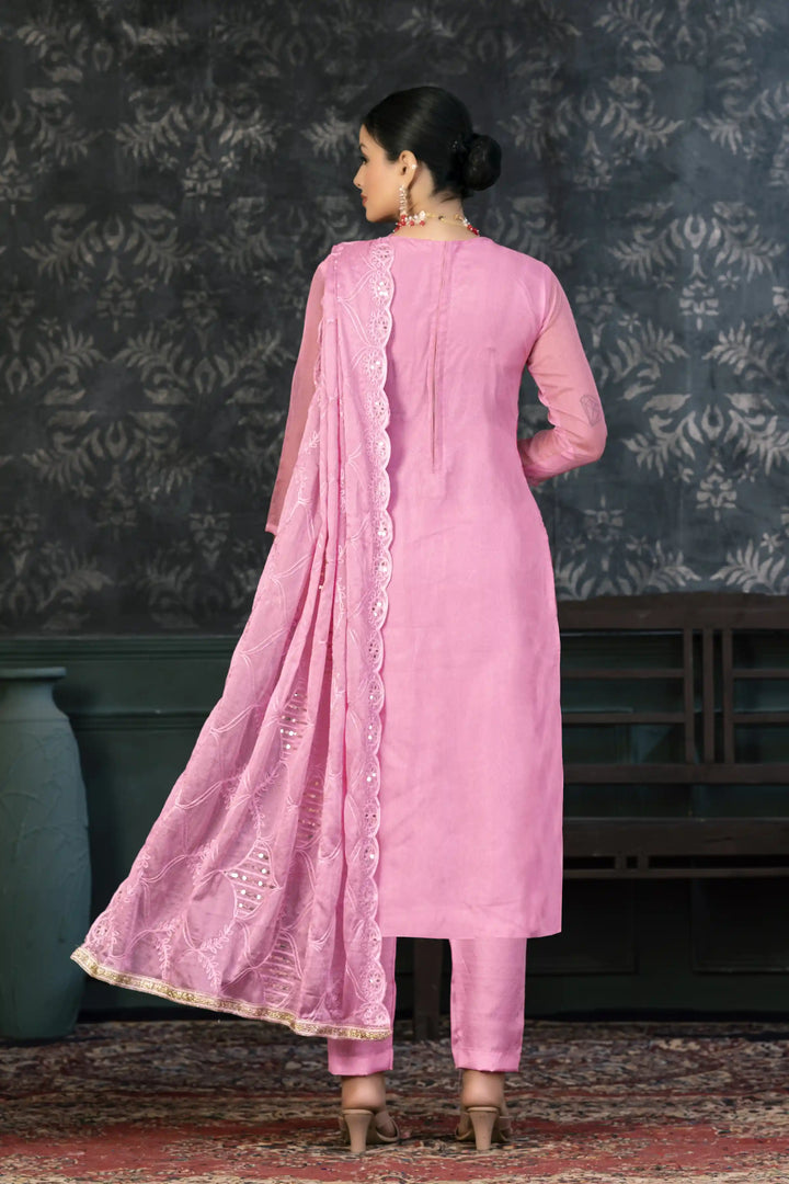Luxurious Festive Kurti Set | Soft Santoon Bottom & Elegant Embroidery