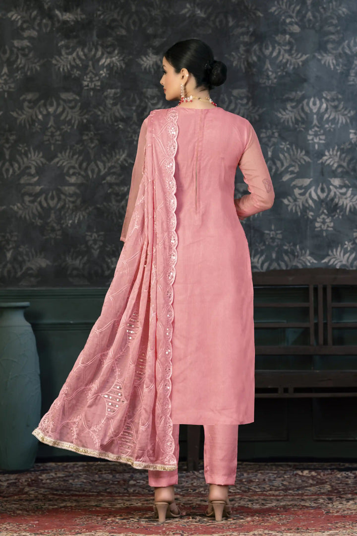 Luxurious Festive Kurti Set | Soft Santoon Bottom & Elegant Embroidery