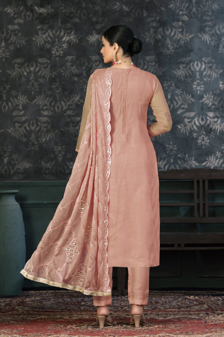 Luxurious Festive Kurti Set | Soft Santoon Bottom & Elegant Embroidery