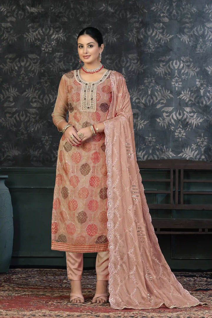 Luxurious Festive Kurti Set | Soft Santoon Bottom & Elegant Embroidery