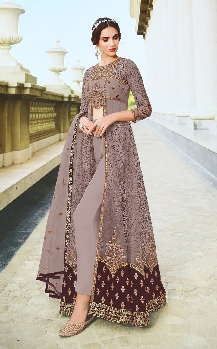 Luxurious Anarkali Suit | Net Fabric with Santoon & Stunning Embroidery