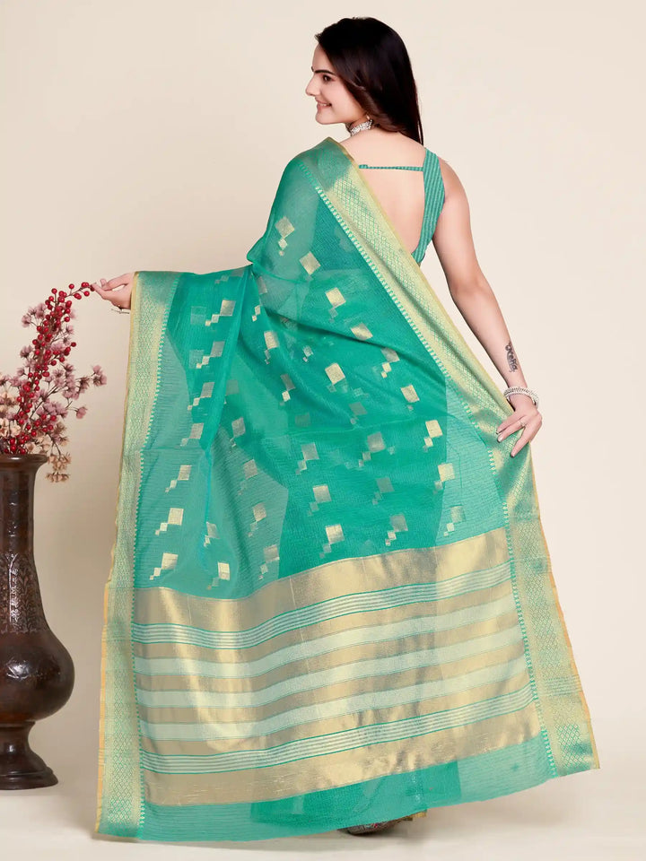 Kota-Doriya Jacquard Saree | Designer Weaving for Special Events & Parties
