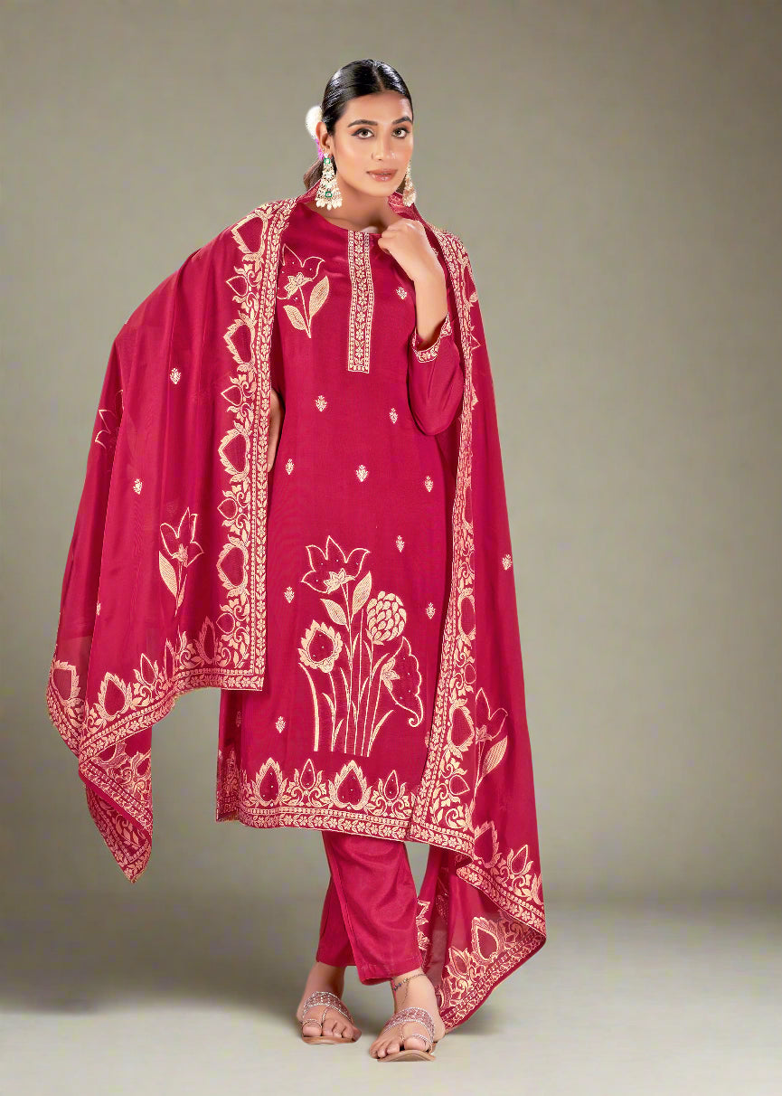 Heavy Wevon Designer Salwar Kameez | Viscose Fabric for Special Events