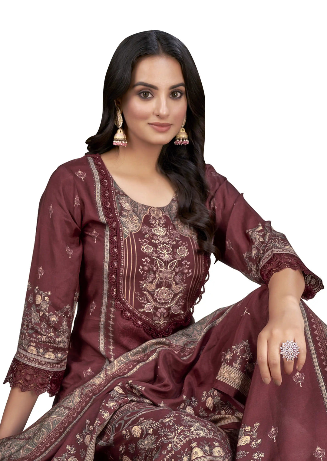Designer-Printed Muslin Kurtis Set | Three-Quarter Sleeve for Special Events