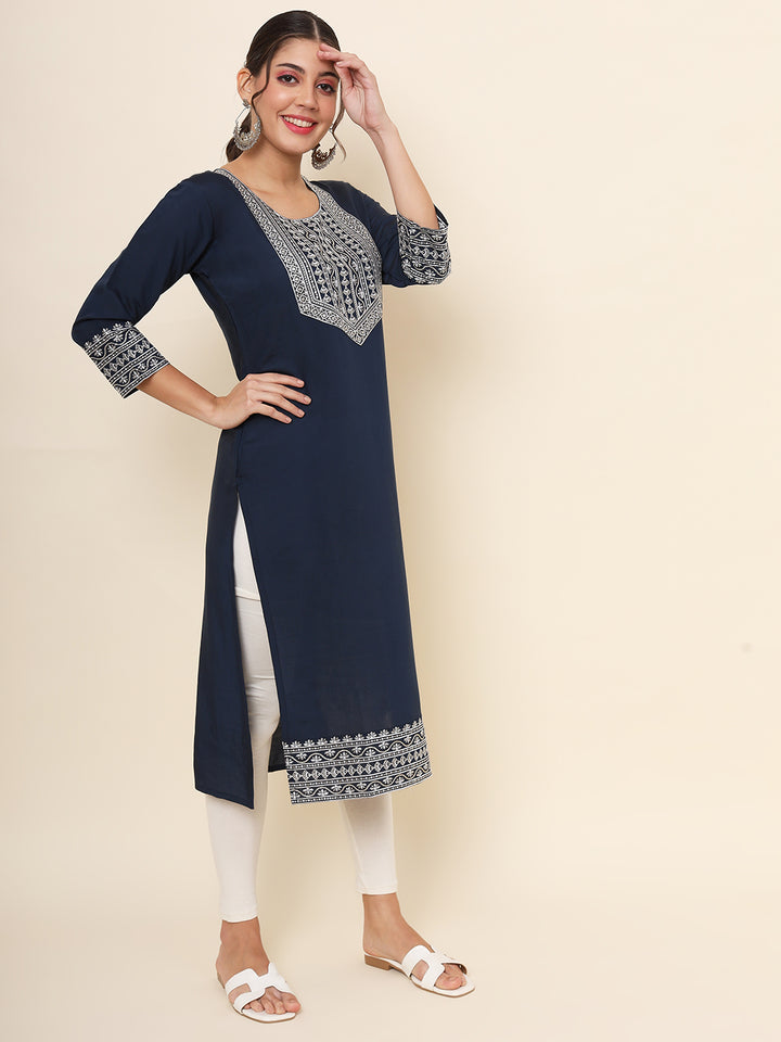 Embroidered Cotton Kurti | Indian Kurta for Women