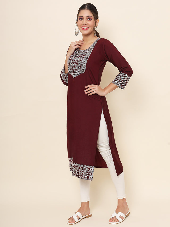 Embroidered Cotton Kurti | Indian Kurta for Women
