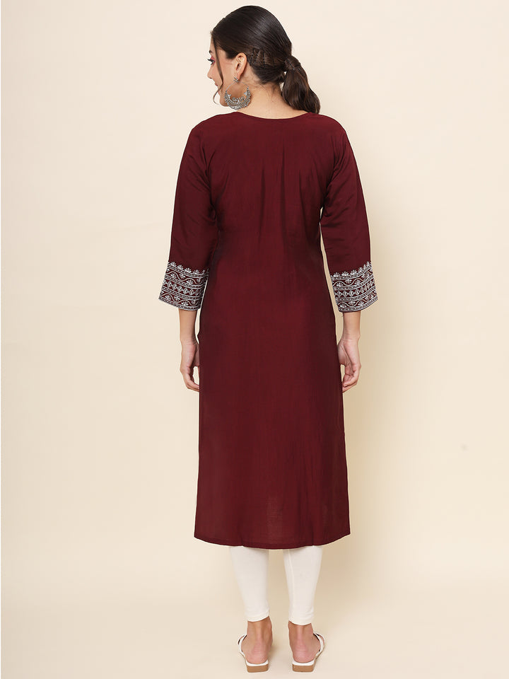 Embroidered Cotton Kurti | Indian Kurta for Women