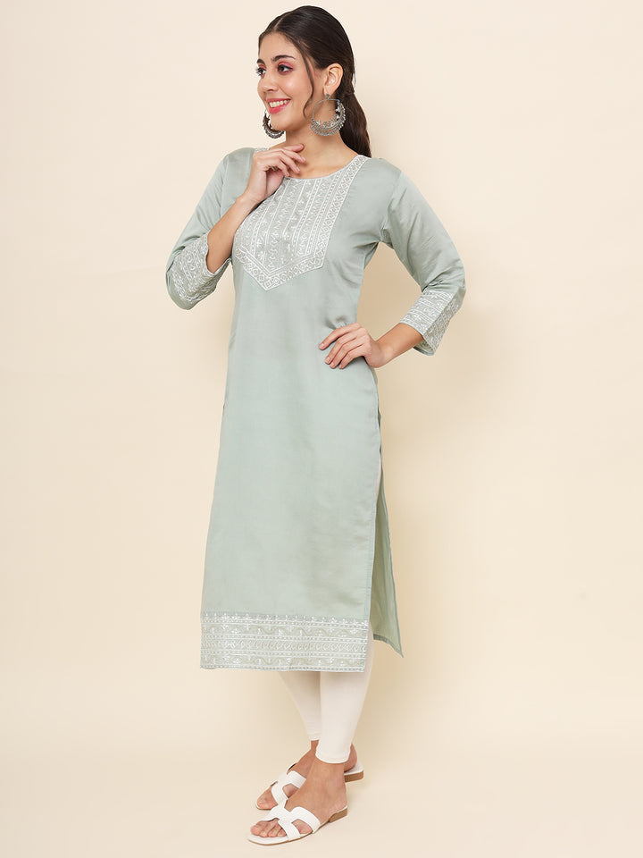 Embroidered Cotton Kurti | Indian Kurta for Women
