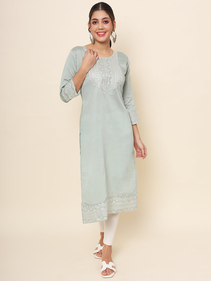 Embroidered Cotton Kurti | Indian Kurta for Women