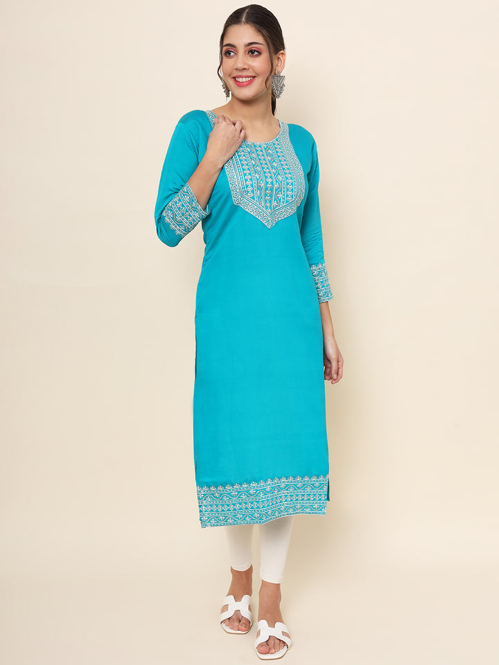 Embroidered Cotton Kurti | Indian Kurta for Women