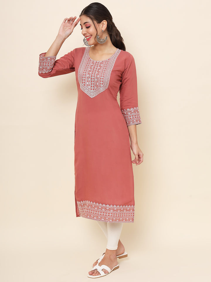 Embroidered Cotton Kurti | Indian Kurta for Women