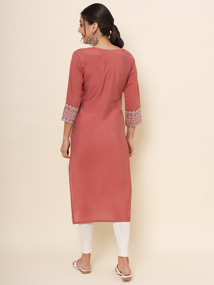 Embroidered Cotton Kurti | Indian Kurta for Women