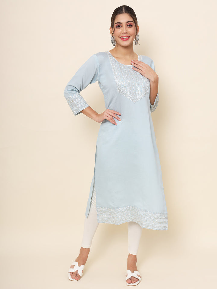 Embroidered Cotton Kurti | Indian Kurta for Women