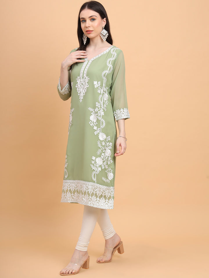 Georgette Embroidered Kurti | Perfect for Women’s Everyday Wear