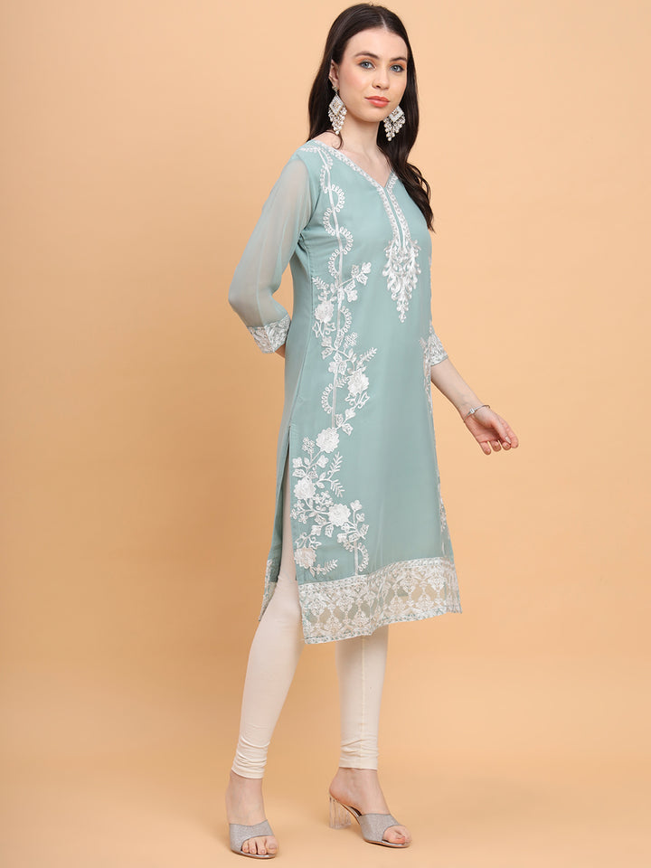 Georgette Embroidered Kurti | Perfect for Women’s Everyday Wear