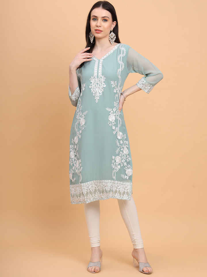 Georgette Embroidered Kurti | Perfect for Women’s Everyday Wear
