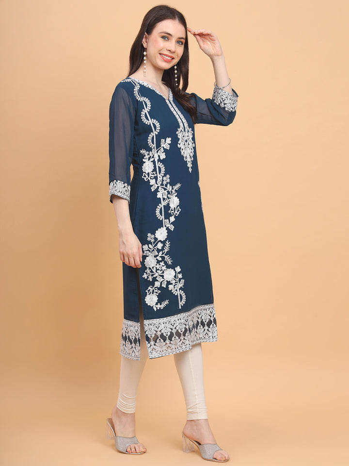 Georgette Embroidered Kurti | Perfect for Women’s Everyday Wear