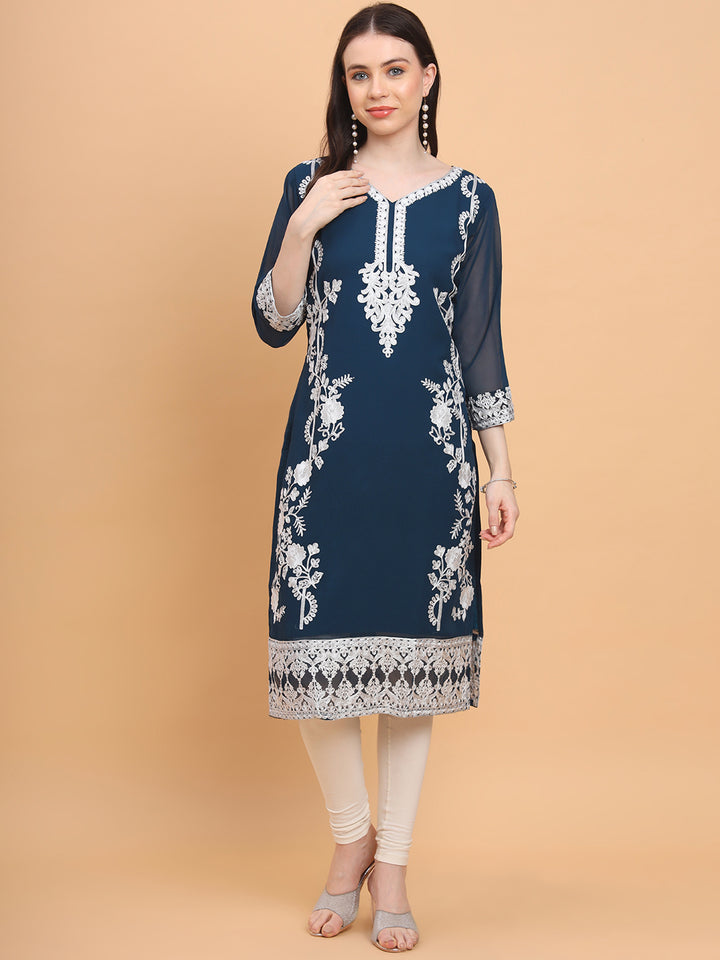 Georgette Embroidered Kurti | Perfect for Women’s Everyday Wear