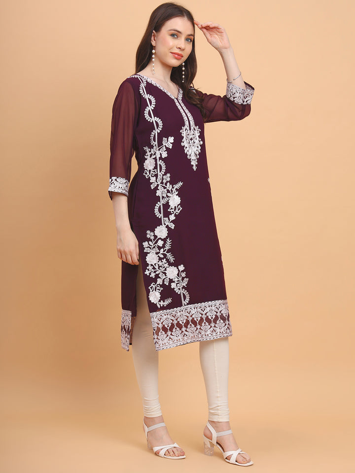 Georgette Embroidered Kurti | Perfect for Women’s Everyday Wear