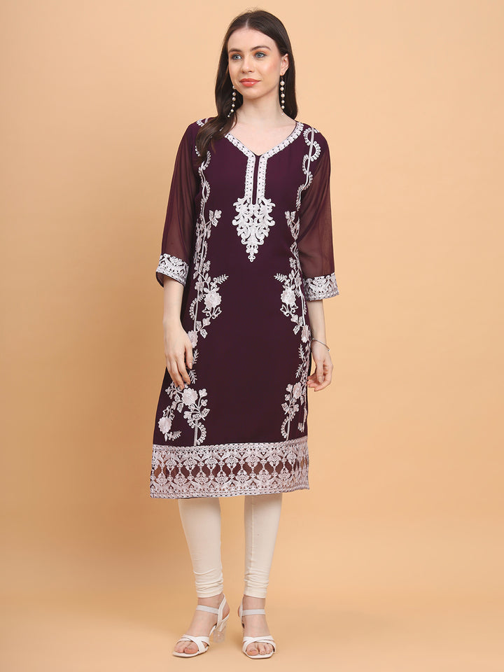 Georgette Embroidered Kurti | Perfect for Women’s Everyday Wear