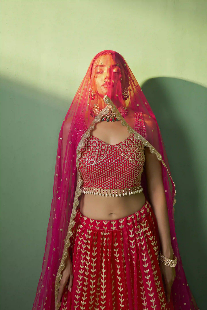 Breathtaking Pink Georgette Lehenga with Pink Dupatta | Crafted for Timeless Elegance
