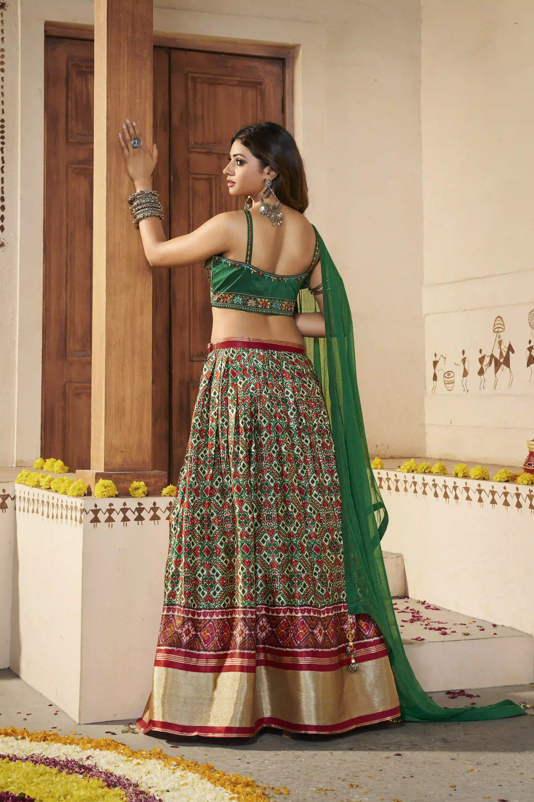 Exquisite Green Silk Lehenga with Green Dupatta | Perfect for Weddings and Celebrations