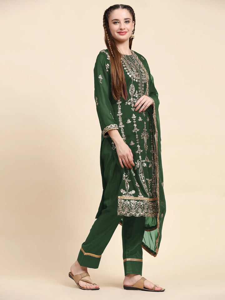 Semi Stitched Kurtis Set | Faux Georgette with Jari Embroidery