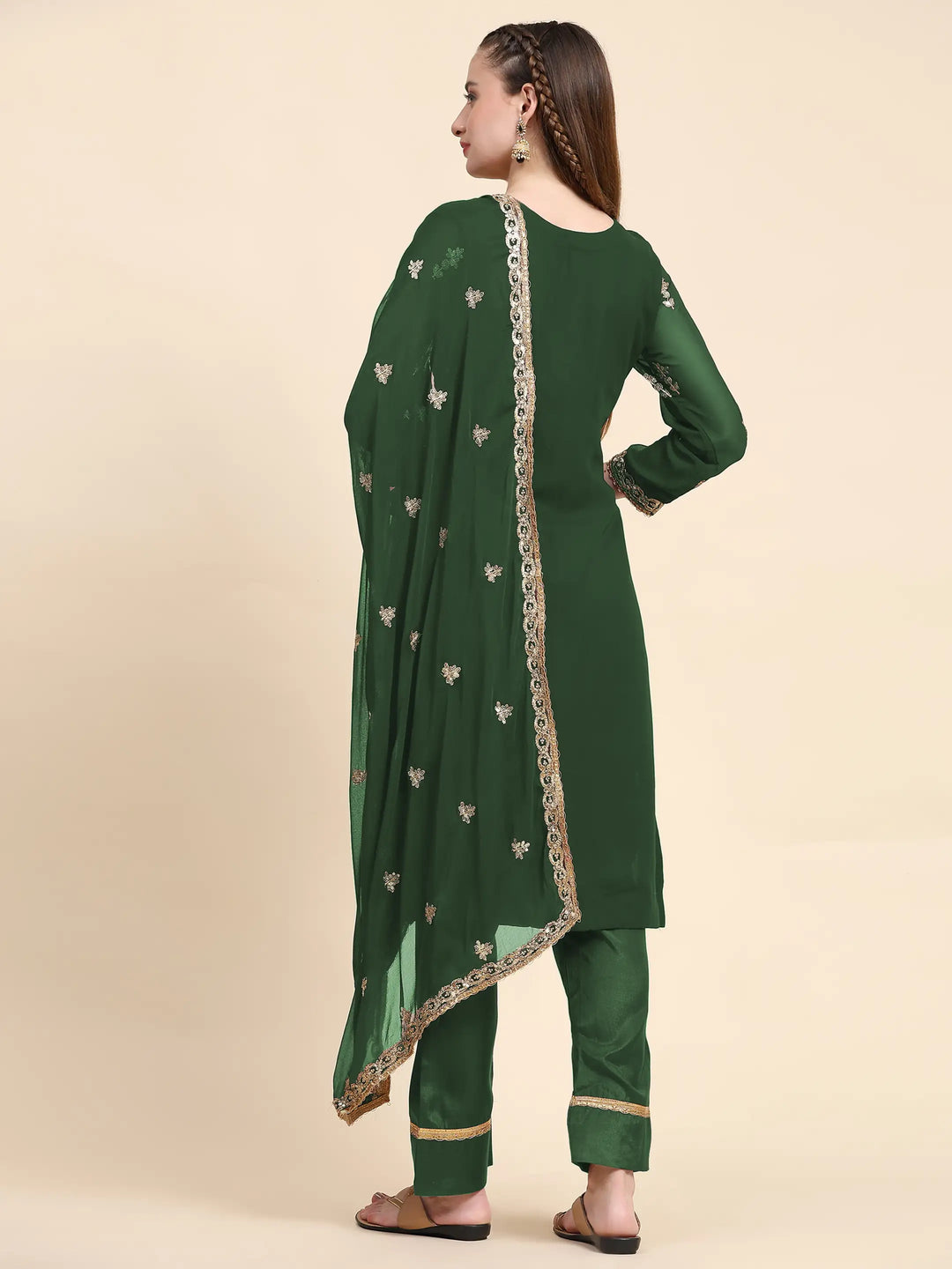 Semi Stitched Kurtis Set | Faux Georgette with Jari Embroidery