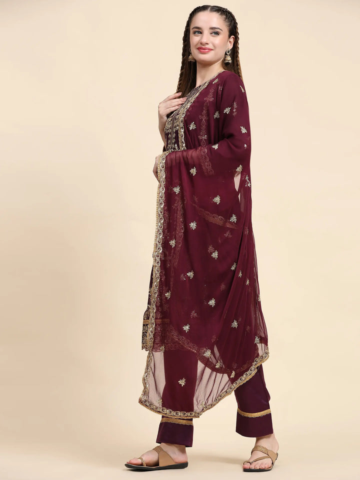 Semi Stitched Kurtis Set | Faux Georgette with Jari Embroidery