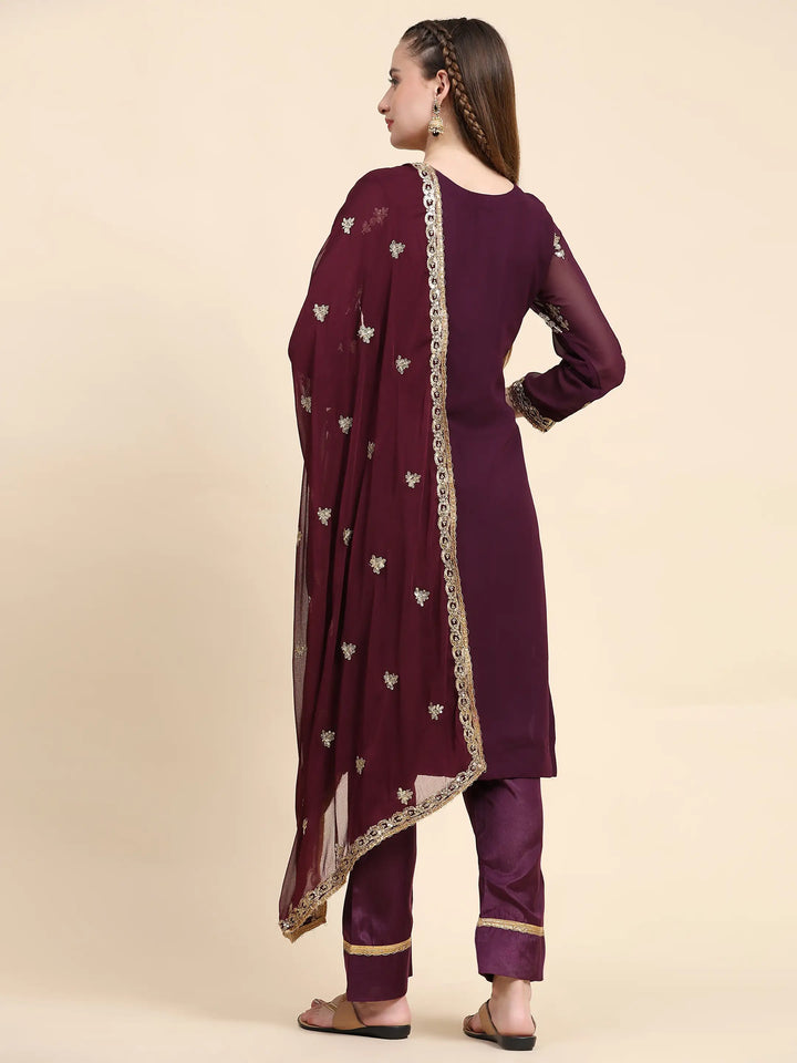 Semi Stitched Kurtis Set | Faux Georgette with Jari Embroidery