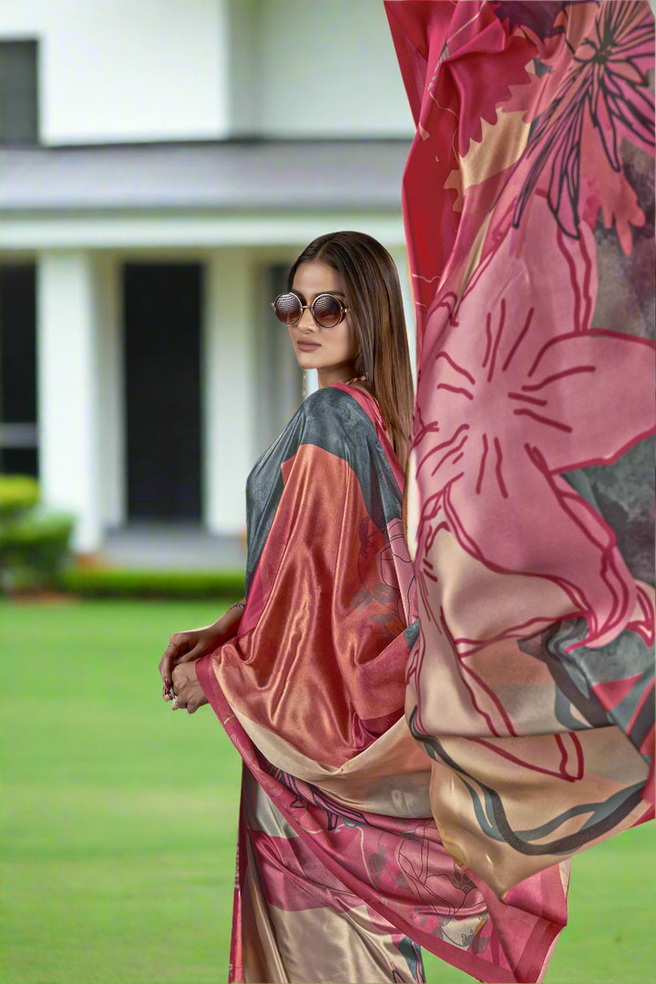 Designer Digital Printed Crepe Soft Silk Saree | Elegant for Special Events