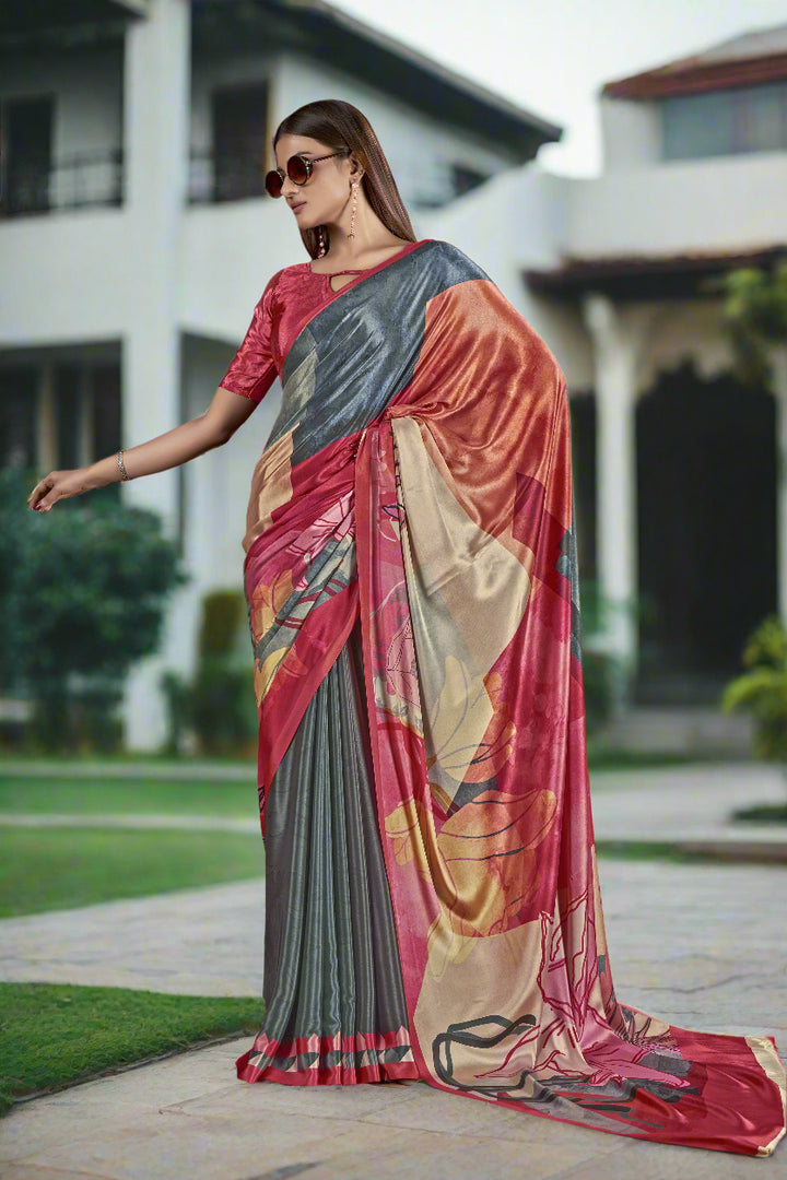 Designer Digital Printed Crepe Soft Silk Saree | Elegant for Special Events