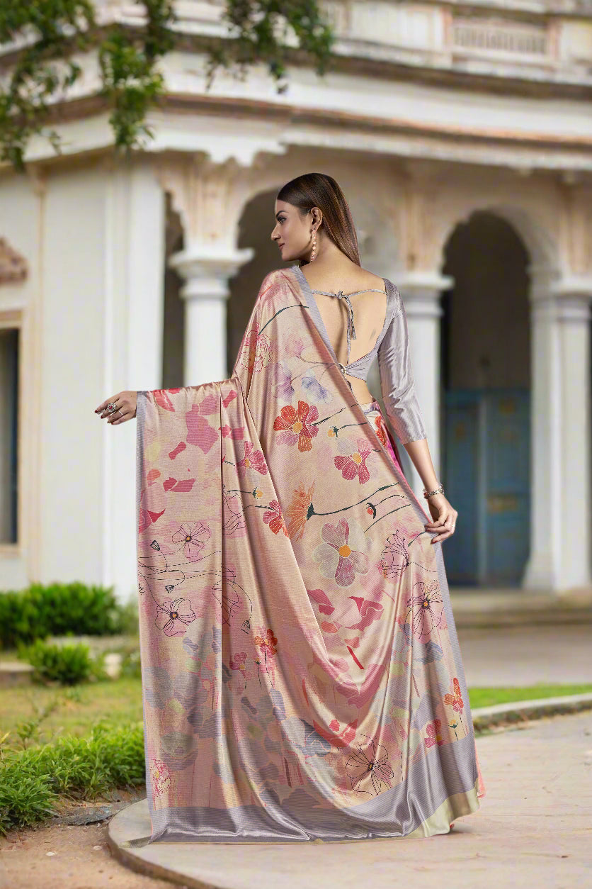 Designer Digital Printed Crepe Soft Silk Saree | Special Event & Wedding
