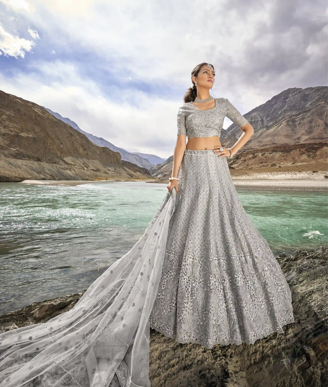 Radiant Organza Lehenga with Dupatta | A Graceful Addition to Your Wardrobe