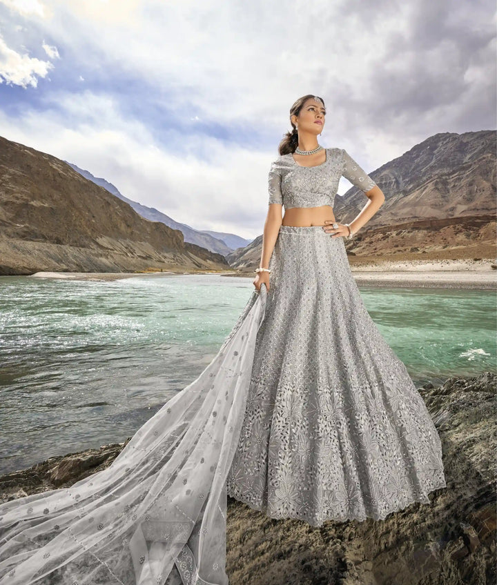 Radiant Organza Lehenga with Dupatta | A Graceful Addition to Your Wardrobe
