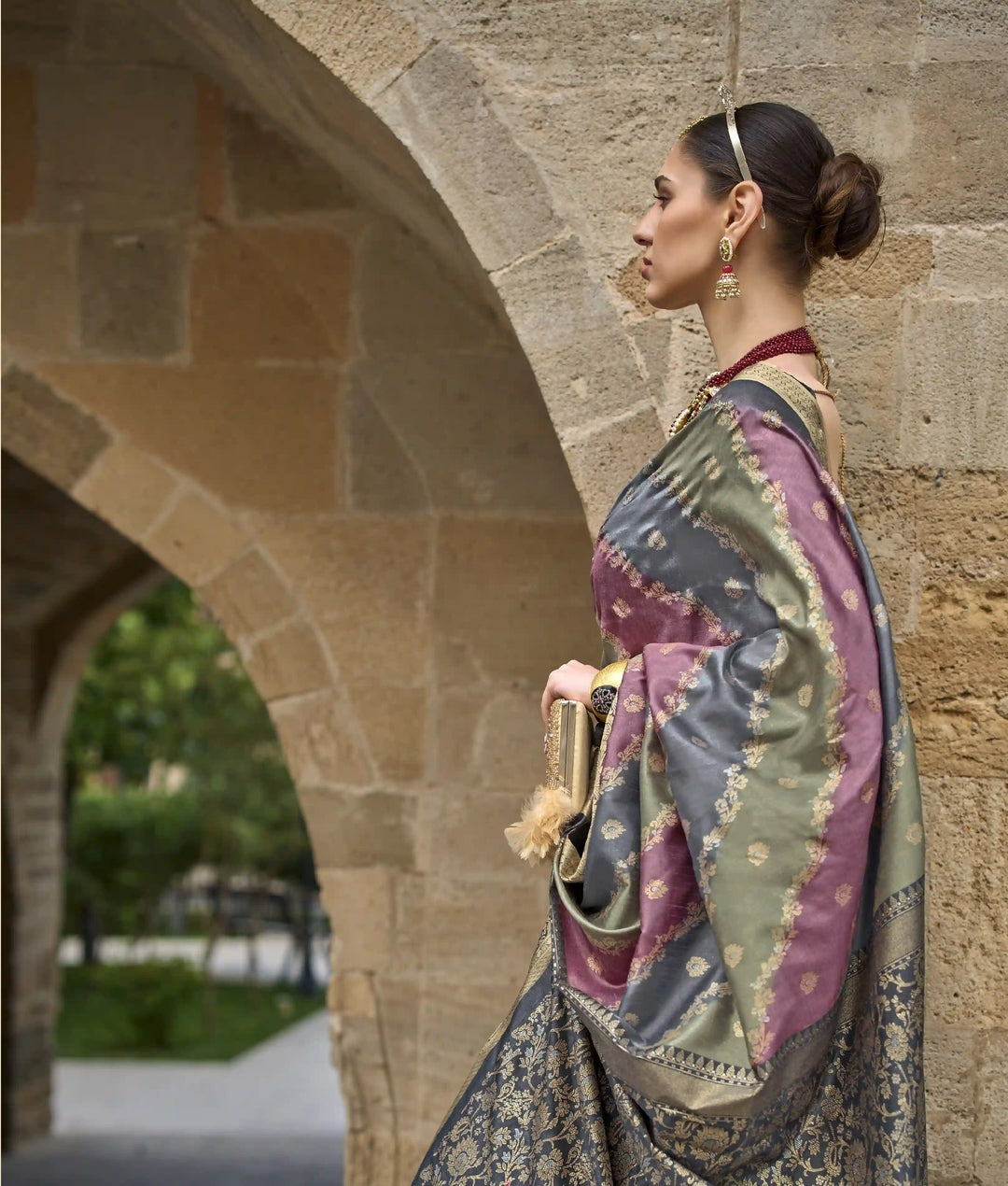V P Silk Saree | Weaving Jari Designer with Aqua Finish for Party Wear