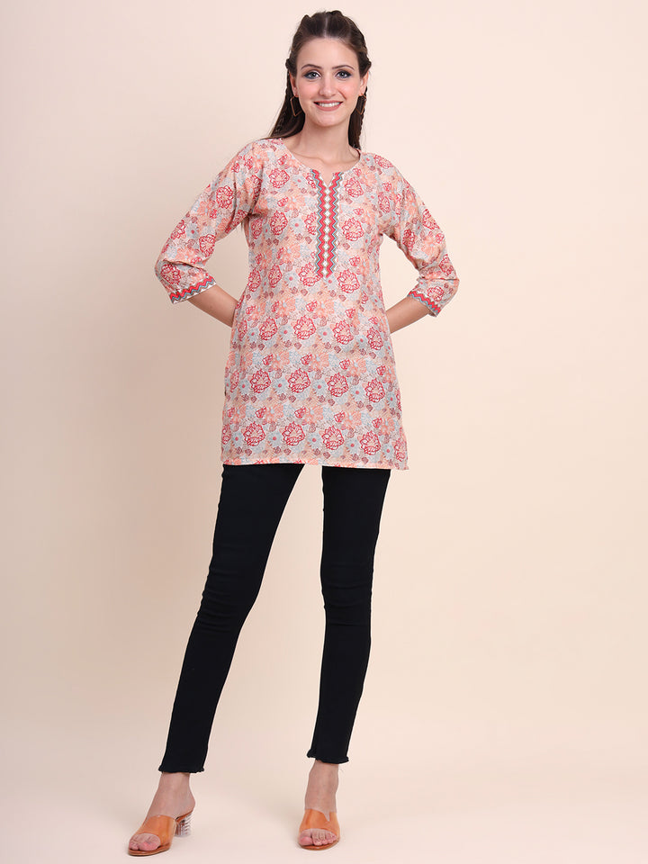 Stylish Multi-Color Cotton Kurti | Elegant Designer Digital Prints