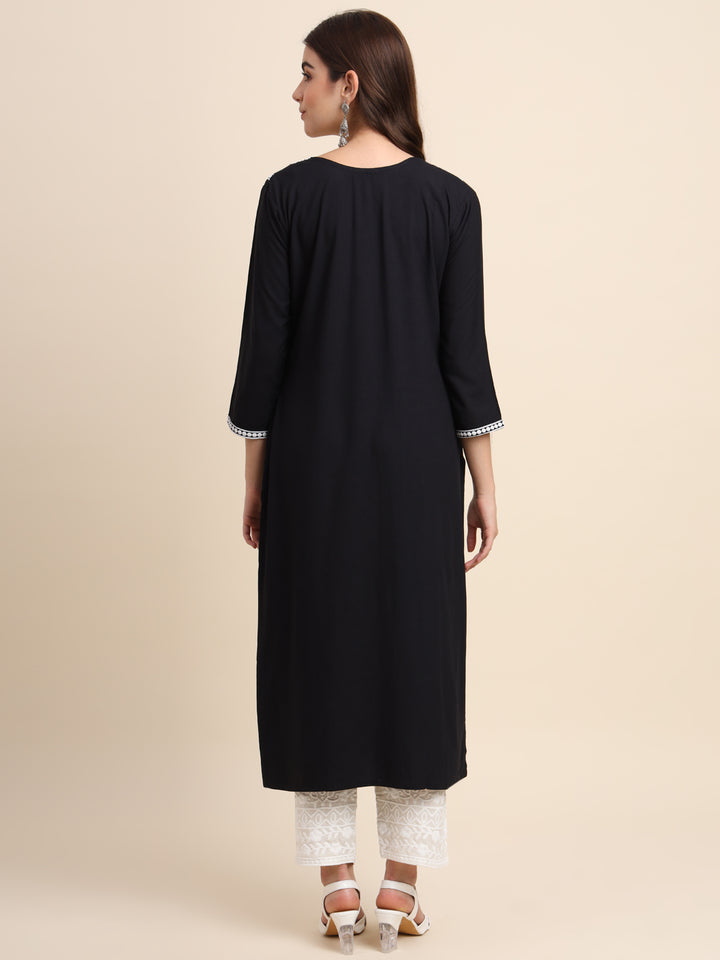 Designer Rayon Kurti | Beautiful Embroidered Ready-Made Outfit