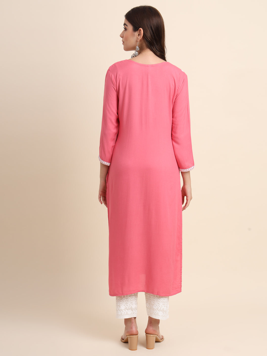 Designer Rayon Kurti | Beautiful Embroidered Ready-Made Outfit