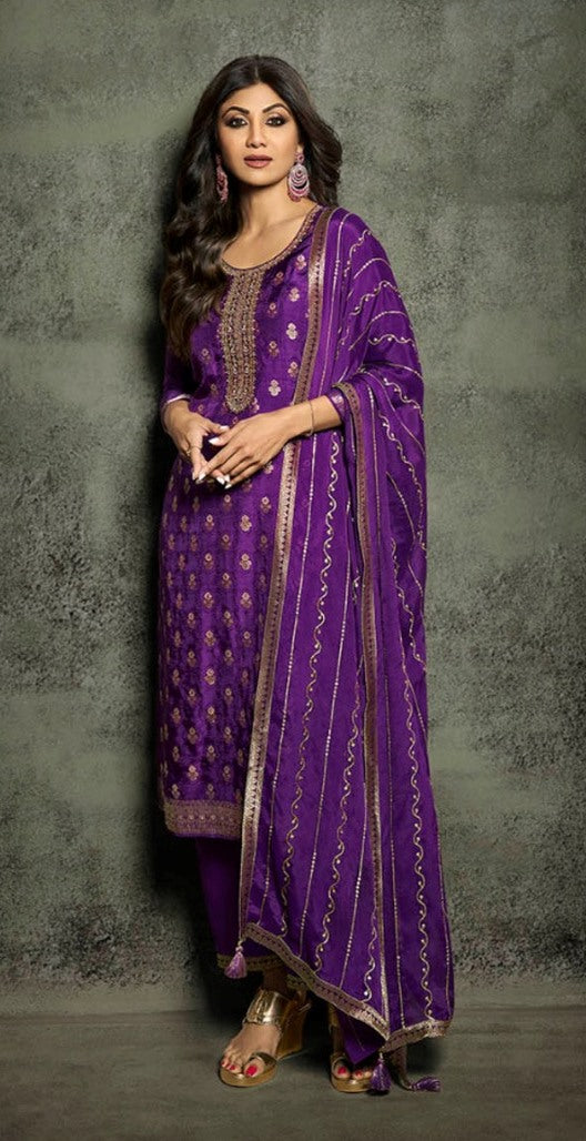 Stunning Voilet Silk Kurti Set | Festive & Wedding Wear with Designer Dupatta
