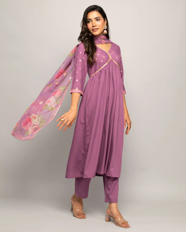 Attractive Designer Readymade Suits | Crepe Top & Organza Dupatta