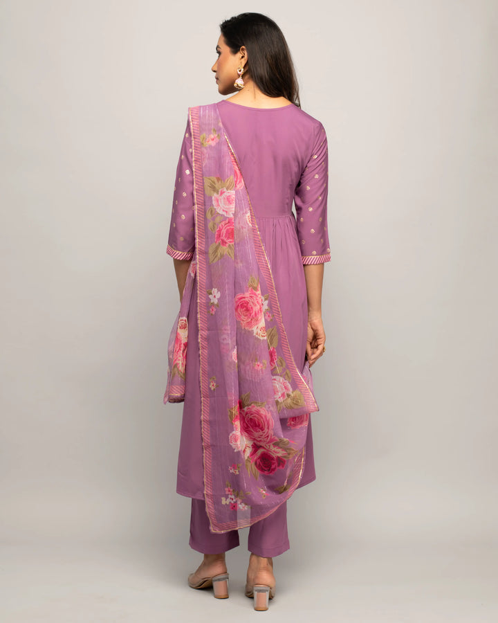 Attractive Designer Readymade Suits | Crepe Top & Organza Dupatta