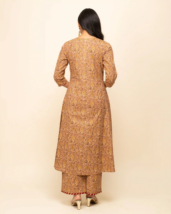 Handcrafted Designer Printed Suit | Beautiful Cotton & Nazmin Set