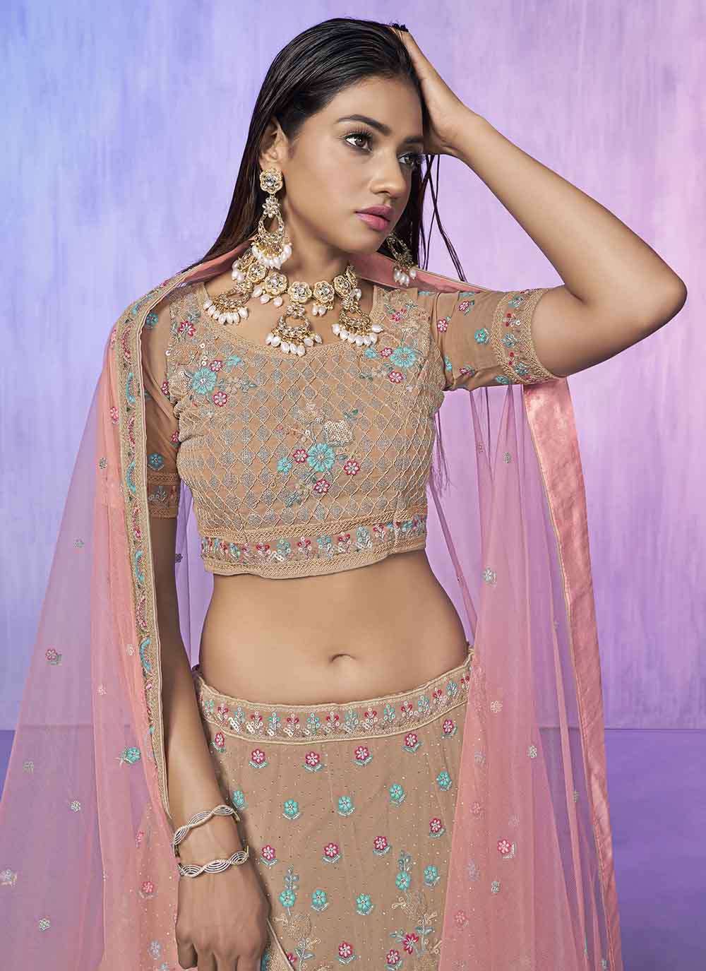 Elegant Georgette Lehenga | Heavy Designer Embroidery for Weddings & Events