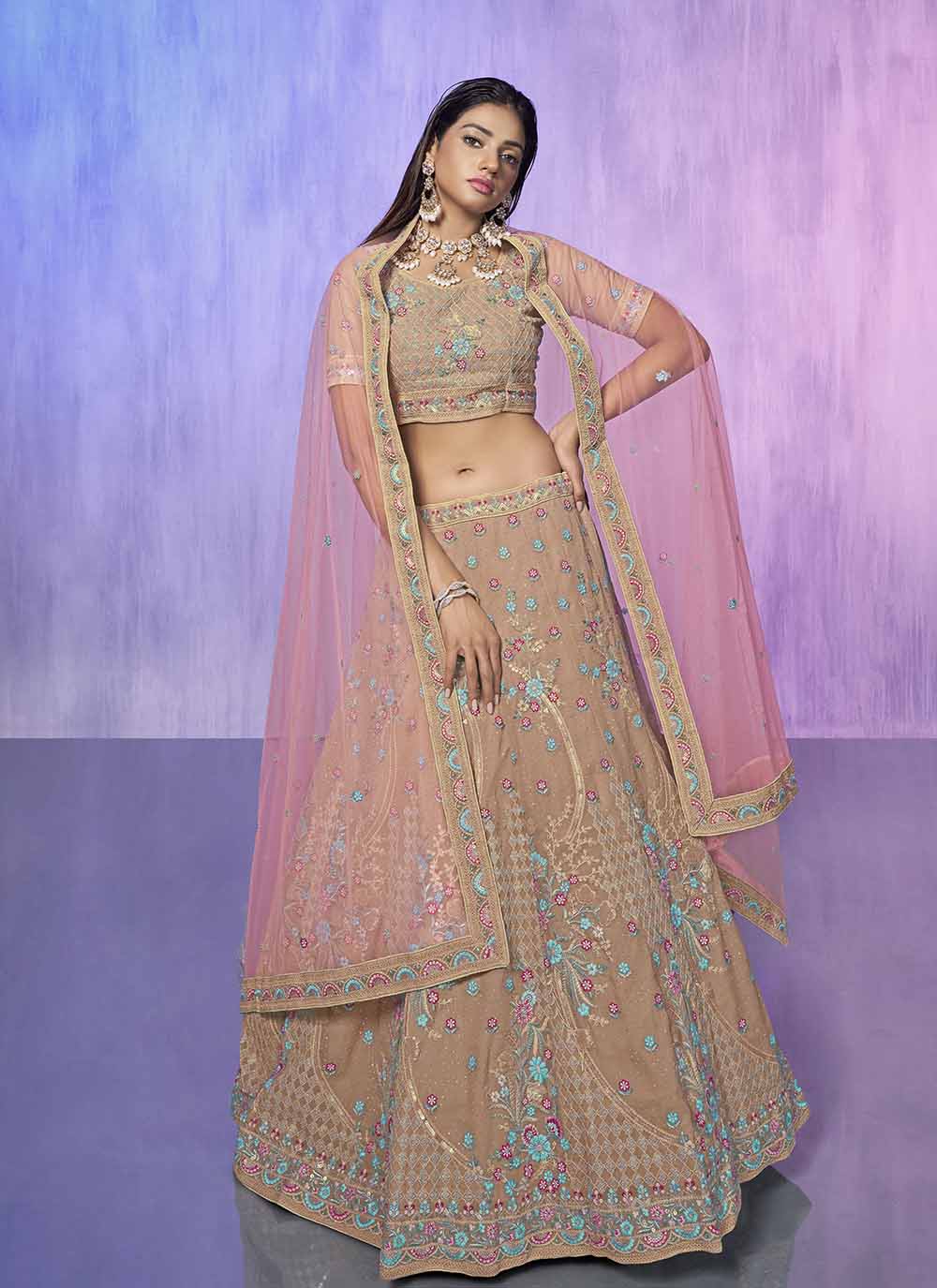 Elegant Georgette Lehenga | Heavy Designer Embroidery for Weddings & Events