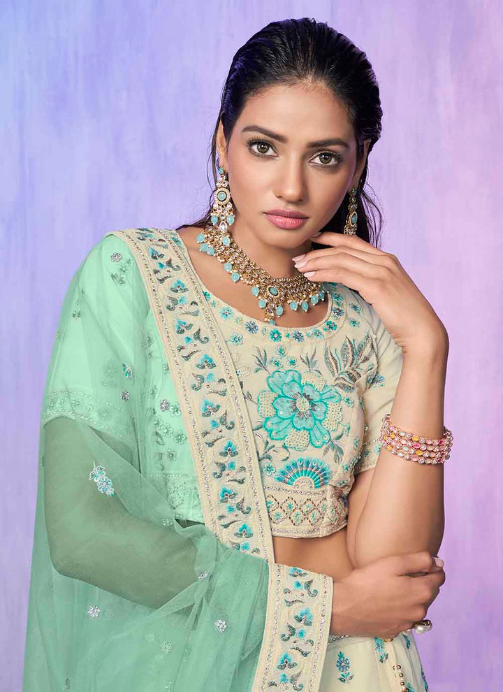 Elegant Georgette Lehenga | Heavy Designer Embroidery for Weddings & Parties