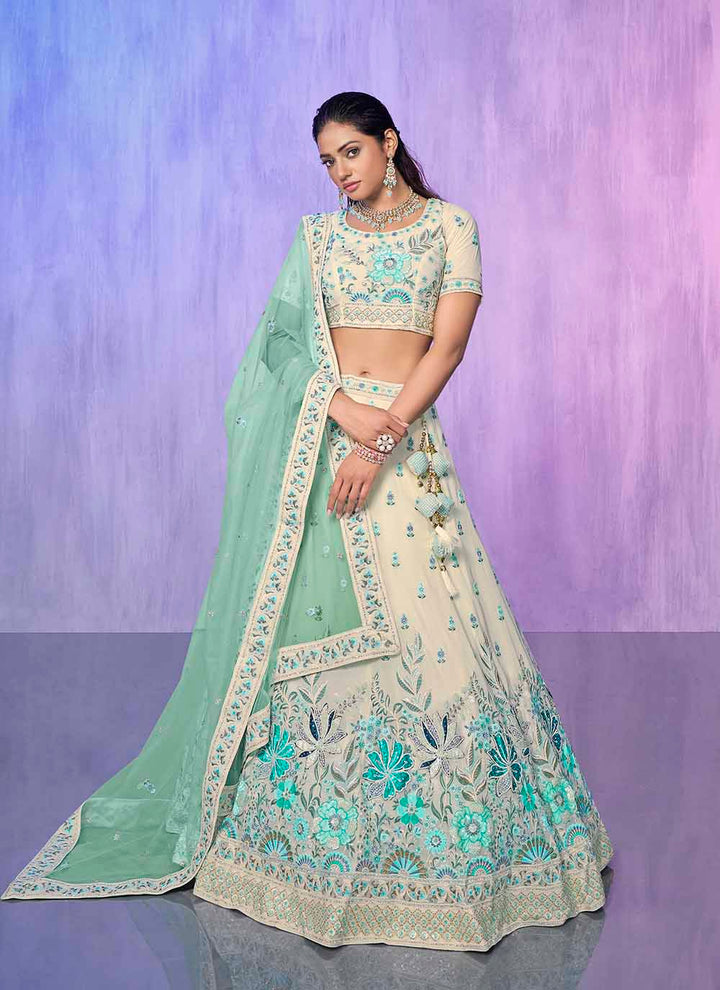Elegant Georgette Lehenga | Heavy Designer Embroidery for Weddings & Parties